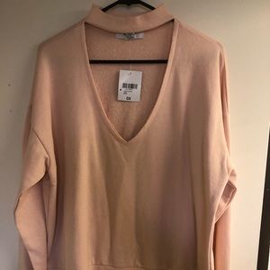 Peach choker sweater